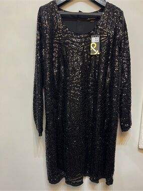🛍️ REDUCED 🔥 NEW Love & Legend Black Sequin Long Sleeve Dress